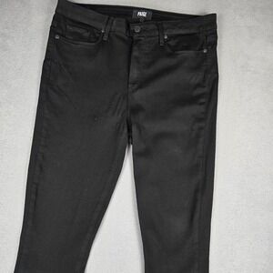 Paige Hoxton Ankle Jeans Womens 32x28 Black High Rise Slim Stretch Denim